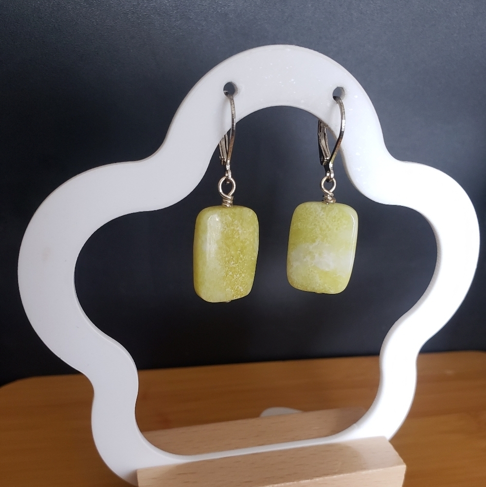 New handmade Elegant Yellow Dangle Earrings genuine stones